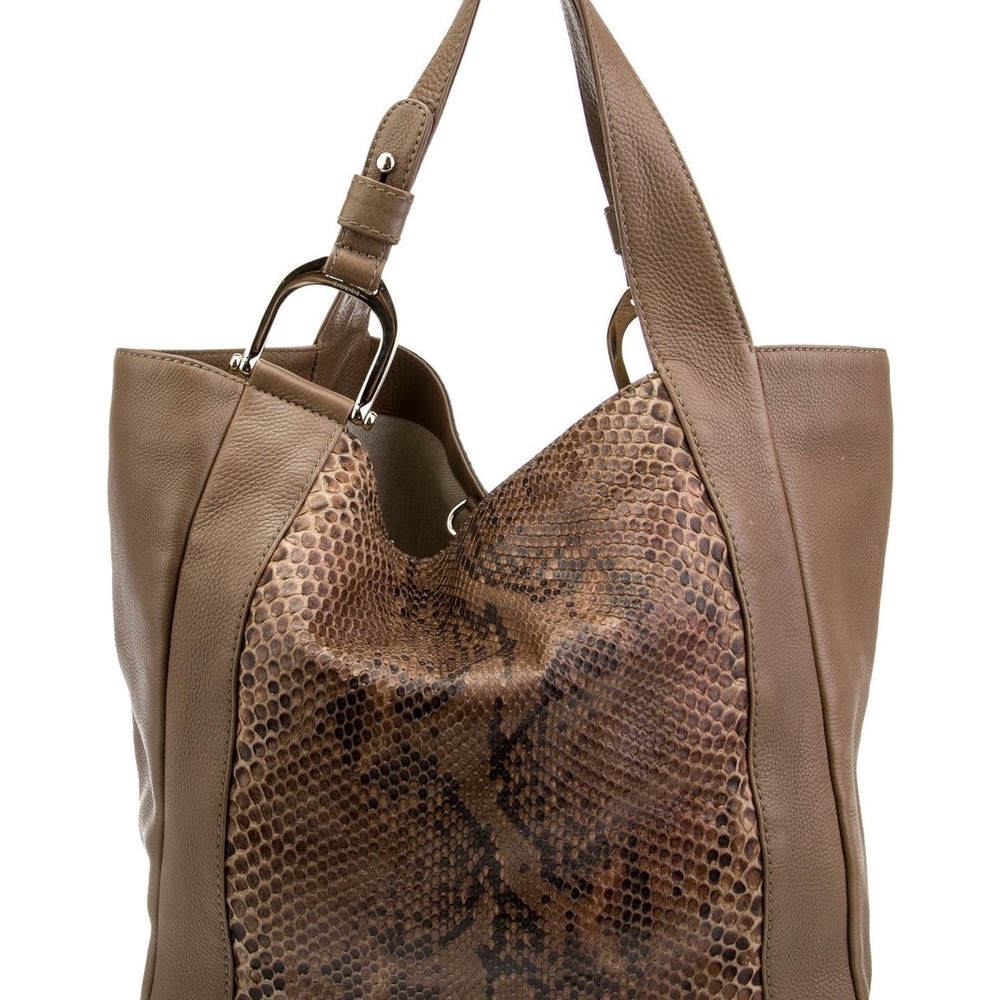 Gucci Python-Trimmed Greenwich Tote - image 2